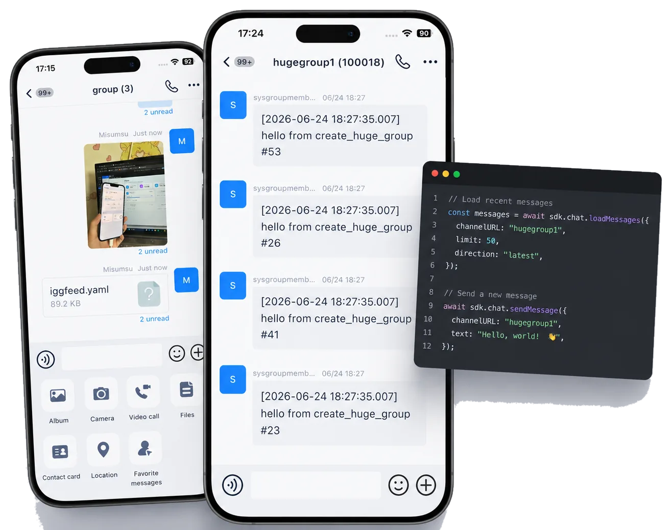 OpenIM mobile chat, large-scale group messages, and code integration interface